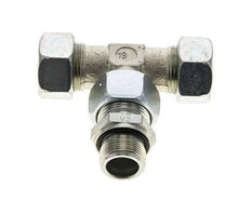 22L y M26x1,5 Racor en T de acero galvanizado con rosca macho 160 bar ajustable ISO 8434-1