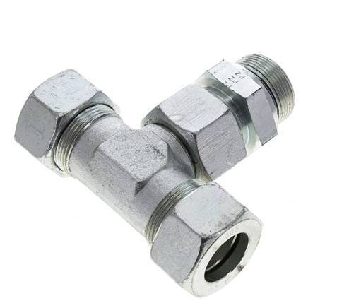 30S y M42x2 Racor en T de acero galvanizado con rosca macho 400 bar Ajustable ISO 8434-1