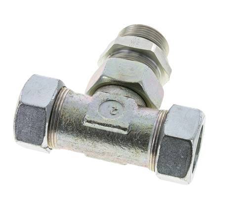 35L & G1-1/4'' Zink plated Steel T-Shape Tee Cutting Fitting with Male Threads 160 bar Adjustable ISO 8434-1