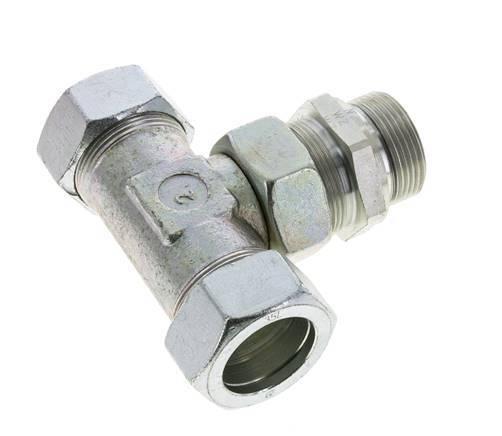 35L & G1-1/4'' Zink plated Steel T-Shape Tee Cutting Fitting with Male Threads 160 bar Adjustable ISO 8434-1