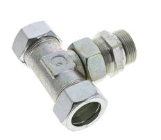 35L & G1-1/4'' Zink plated Steel T-Shape Tee Cutting Fitting with Male Threads 160 bar Adjustable ISO 8434-1
