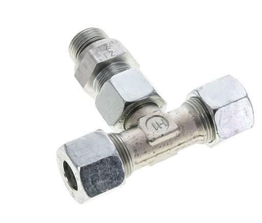 14S & G1/2'' Zink plated Steel T-Shape Tee Cutting Fitting with Male Threads 630 bar Adjustable ISO 8434-1