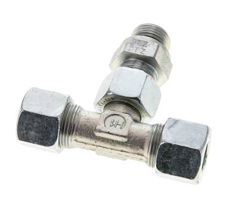 14S & G1/2'' Zink plated Steel T-Shape Tee Cutting Fitting with Male Threads 630 bar Adjustable ISO 8434-1