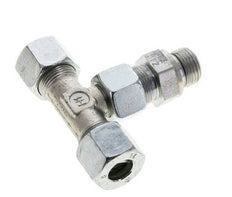 Accesorio de corte en T de acero galvanizado 14S y G1/2'' con rosca macho 630 bar ajustable ISO 8434-1