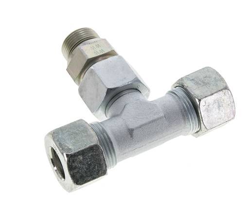 20S & G3/4'' Zink plated Steel T-Shape Tee Cutting Fitting with Male Threads 400 bar Adjustable ISO 8434-1