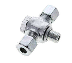 8L & M12x1.5 Zink plated Steel Tee Swivel Joint Cutting Fitting with Male Threads 315 bar ISO 8434-1