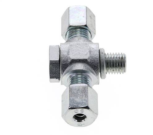 6S & M12x1.5 Zink plated Steel Tee Swivel Joint Cutting Fitting with Male Threads 400 bar ISO 8434-1