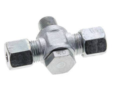 8S & M14x1.5 Zink plated Steel Tee Swivel Joint Cutting Fitting with Male Threads 400 bar ISO 8434-1