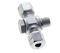 8S & M14x1.5 Zink plated Steel Tee Swivel Joint Cutting Fitting with Male Threads 400 bar ISO 8434-1