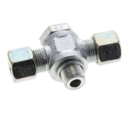 10S & M16x1.5 Zink plated Steel Tee Swivel Joint Cutting Fitting with Male Threads 400 bar ISO 8434-1