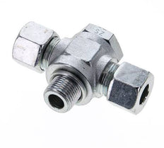 12S & M18x1.5 Zink plated Steel Tee Swivel Joint Cutting Fitting with Male Threads 400 bar ISO 8434-1