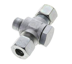 14S & M20x1.5 Zink plated Steel Tee Swivel Joint Cutting Fitting with Male Threads 400 bar ISO 8434-1