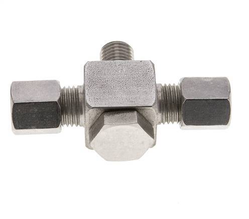 6S & M12x1.5 Stainless Steel Tee Swivel Joint Cutting Fitting with Male Threads 400 bar ISO 8434-1