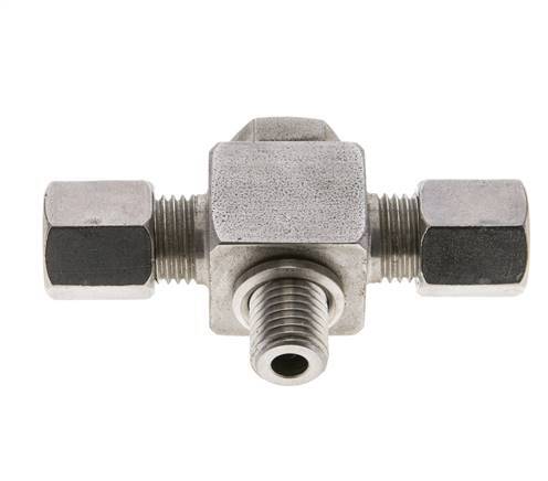 6S & M12x1.5 Stainless Steel Tee Swivel Joint Cutting Fitting with Male Threads 400 bar ISO 8434-1