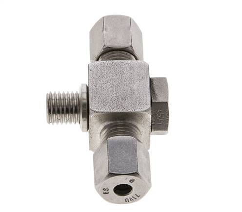 6S & M12x1.5 Stainless Steel Tee Swivel Joint Cutting Fitting with Male Threads 400 bar ISO 8434-1