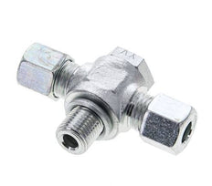 8L & G1/4'' Zink plated Steel Tee Swivel Joint Cutting Fitting with Male Threads 315 bar ISO 8434-1