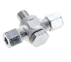 8L & G1/4'' Zink plated Steel Tee Swivel Joint Cutting Fitting with Male Threads 315 bar ISO 8434-1