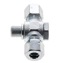10L & G1/4'' Zink plated Steel Tee Swivel Joint Cutting Fitting with Male Threads 315 bar ISO 8434-1