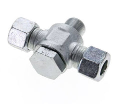 12L & G3/8'' Zink plated Steel Tee Swivel Joint Cutting Fitting with Male Threads 315 bar ISO 8434-1