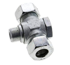 18L & G1/2'' Zink plated Steel Tee Swivel Joint Cutting Fitting with Male Threads 315 bar ISO 8434-1