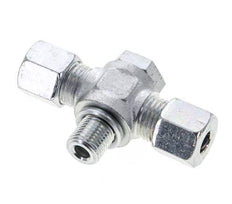 8S & G1/4'' Zink plated Steel Tee Swivel Joint Cutting Fitting with Male Threads 400 bar ISO 8434-1