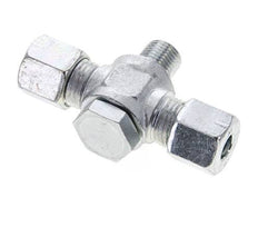 8S & G1/4'' Zink plated Steel Tee Swivel Joint Cutting Fitting with Male Threads 400 bar ISO 8434-1