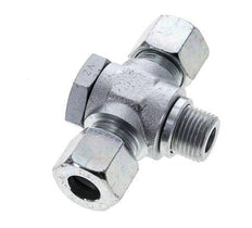 14S & G1/2'' Zink plated Steel Tee Swivel Joint Cutting Fitting with Male Threads 400 bar ISO 8434-1