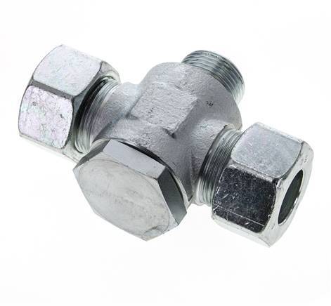 25S & G1'' Zink plated Steel Tee Swivel Joint Cutting Fitting with Male Threads 250 bar ISO 8434-1