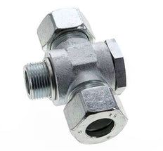 25S & G1'' Zink plated Steel Tee Swivel Joint Cutting Fitting with Male Threads 250 bar ISO 8434-1