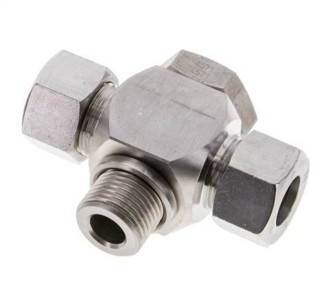 15L & G1/2'' Stainless Steel Tee Swivel Joint Cutting Fitting with Male Threads 315 bar ISO 8434-1