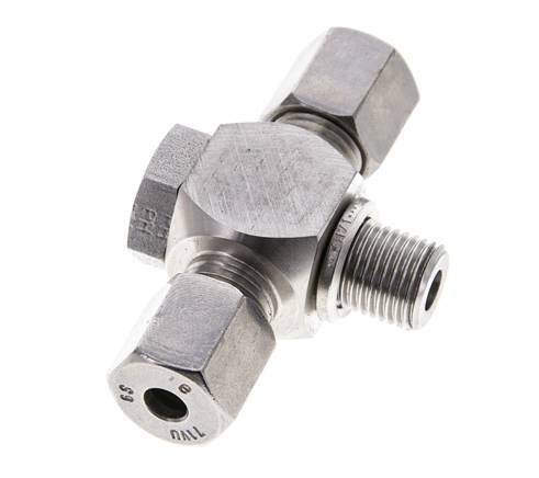 6S & G1/4'' Stainless Steel Tee Swivel Joint Cutting Fitting with Male Threads 400 bar ISO 8434-1