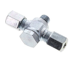 6L & M10x1 Racor giratorio en T de acero zincado con rosca macho 315 bar NBR ISO 8434-1