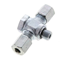 6L & M10x1 Racor giratorio en T de acero zincado con rosca macho 315 bar NBR ISO 8434-1