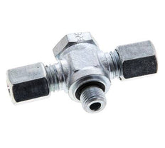 6L & M10x1 Racor giratorio en T de acero zincado con rosca macho 315 bar NBR ISO 8434-1