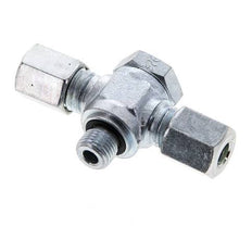 6L & M10x1 Racor giratorio en T de acero zincado con rosca macho 315 bar NBR ISO 8434-1