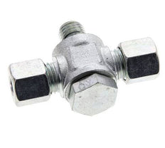 8L & M12x1.5 Zink plated Steel Tee Swivel Joint Cutting Fitting with Male Threads 315 bar NBR ISO 8434-1