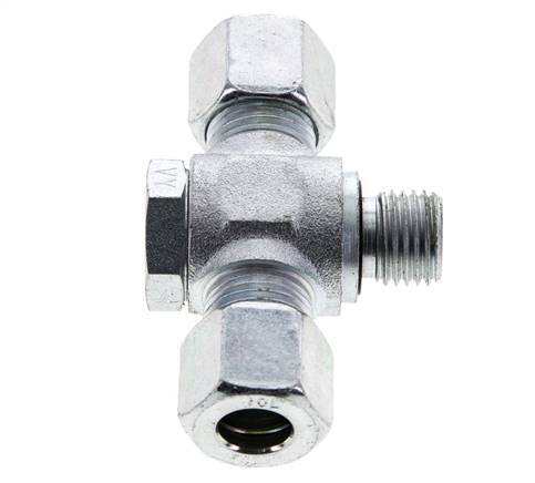 10L & M14x1.5 Racor en T giratorio de acero zincado con rosca macho 315 bar NBR ISO 8434-1