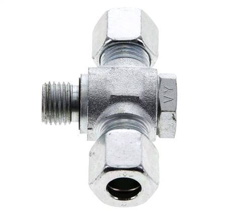 10L & M14x1.5 Racor en T giratorio de acero zincado con rosca macho 315 bar NBR ISO 8434-1