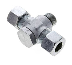 16S & M22x1.5 Zink plated Steel Tee Swivel Joint Cutting Fitting with Male Threads 400 bar NBR ISO 8434-1