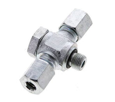 6L & G1/8'' Zink plated Steel Tee Swivel Joint Cutting Fitting with Male Threads 315 bar NBR ISO 8434-1