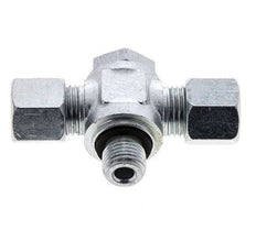 10L & G1/4'' Zink plated Steel Tee Swivel Joint Cutting Fitting with Male Threads 315 bar NBR ISO 8434-1
