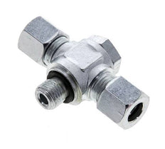 10L & G1/4'' Zink plated Steel Tee Swivel Joint Cutting Fitting with Male Threads 315 bar NBR ISO 8434-1