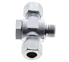 12L & G3/8'' Zink plated Steel Tee Swivel Joint Cutting Fitting with Male Threads 315 bar NBR ISO 8434-1