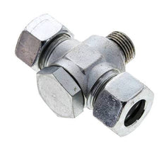 18L & G1/2'' Zink plated Steel Tee Swivel Joint Cutting Fitting with Male Threads 315 bar NBR ISO 8434-1