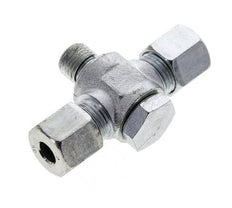 8S & G1/4'' Racor giratorio en T de acero zincado con rosca macho 400 bar NBR ISO 8434-1