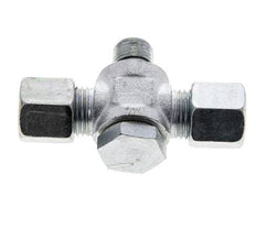 8S & G1/4'' Racor giratorio en T de acero zincado con rosca macho 400 bar NBR ISO 8434-1