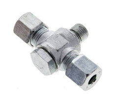 8S & G1/4'' Racor giratorio en T de acero zincado con rosca macho 400 bar NBR ISO 8434-1