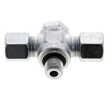 8S & G1/4'' Racor giratorio en T de acero zincado con rosca macho 400 bar NBR ISO 8434-1