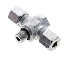8S & G1/4'' Racor giratorio en T de acero zincado con rosca macho 400 bar NBR ISO 8434-1
