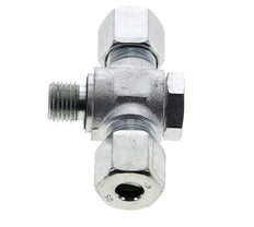 8S & G1/4'' Racor giratorio en T de acero zincado con rosca macho 400 bar NBR ISO 8434-1